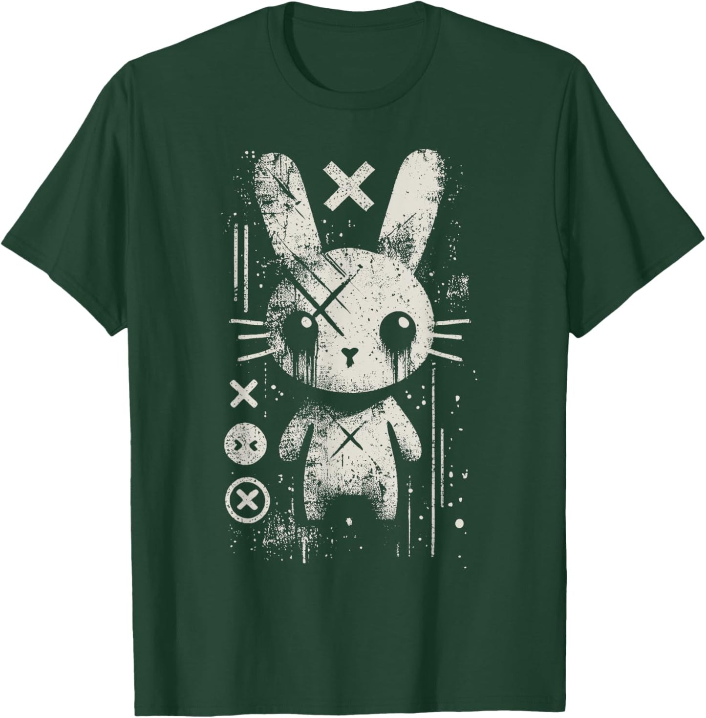 Creepy Cute Goth Bunny Horror Kawaii Rabbit Grunge Aesthetic T-Shirt - T-Shirt | Forest