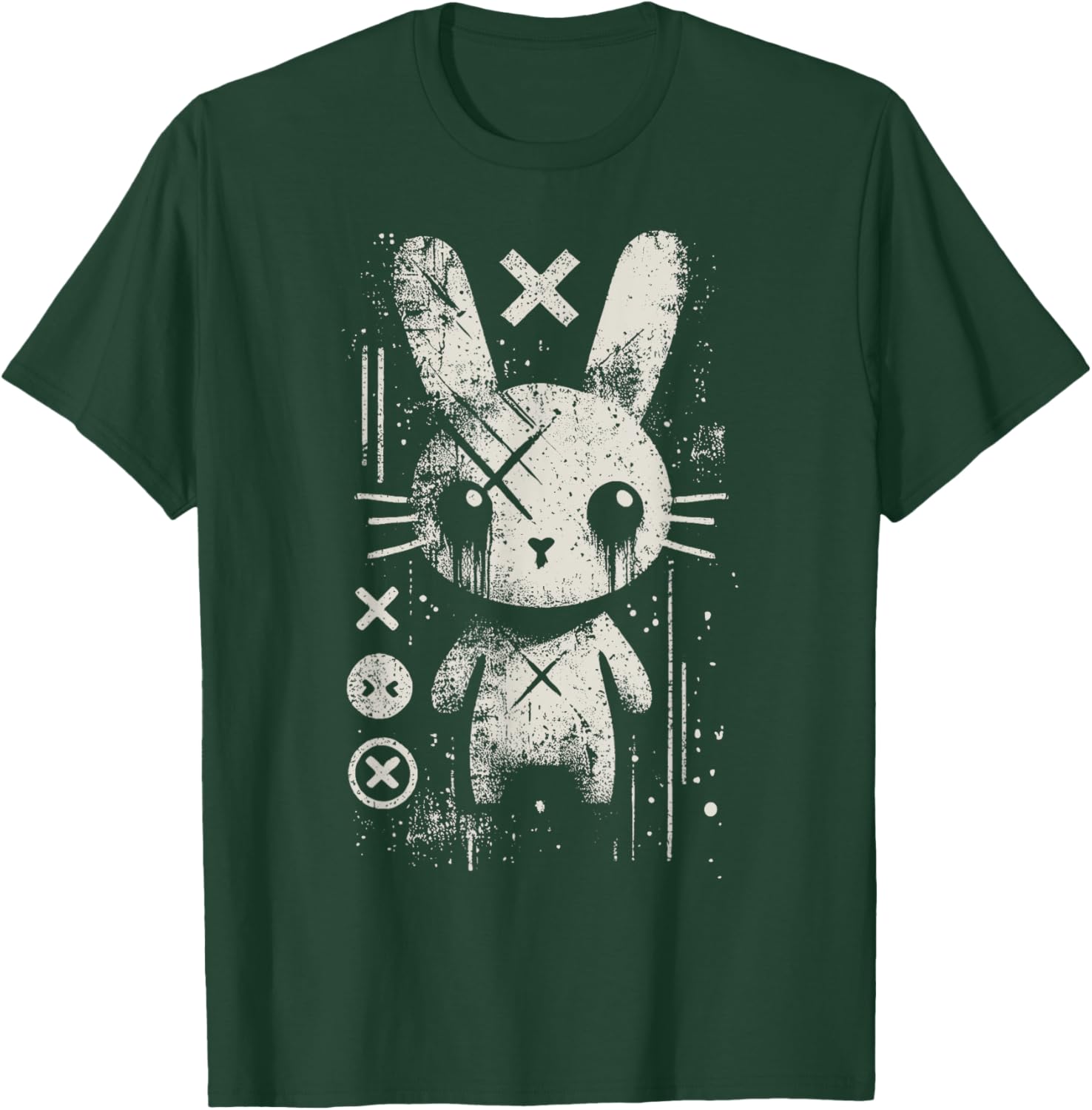 Creepy Cute Goth Bunny Horror Kawaii Rabbit Grunge Aesthetic T-Shirt - T-Shirt | Forest