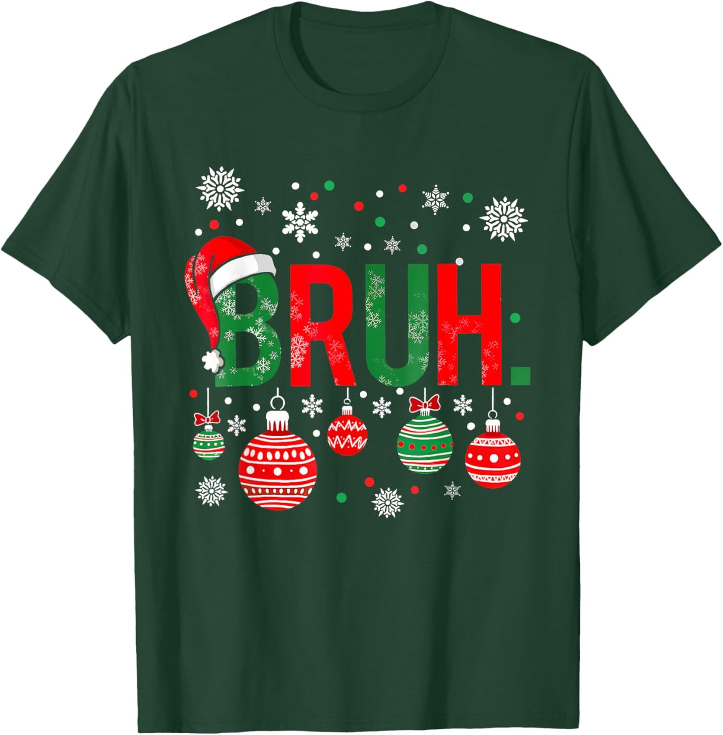 Merry Christmas Bruh Meme Funny Saying Bro Greeting Boys Men T-Shirt - T-Shirt | Forest