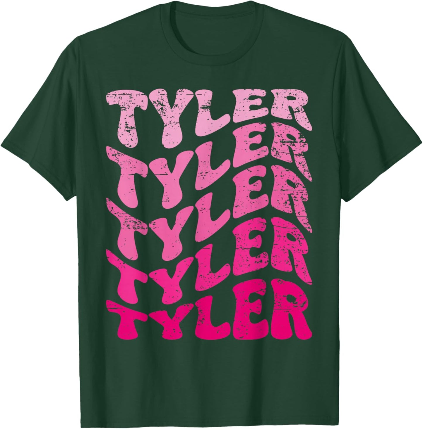 Retro Tyler First Name Personalized Tyler Groovy Vintage T-Shirt - T-Shirt | Forest