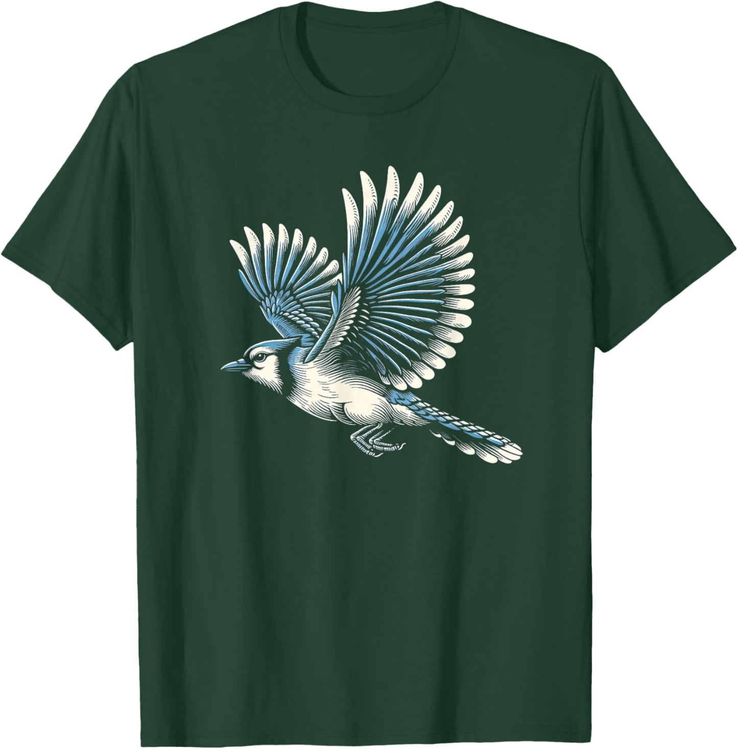 Flying Blue Jay Bird Graphic Art Design And Men T-Shirt - T-Shirt | Forest
