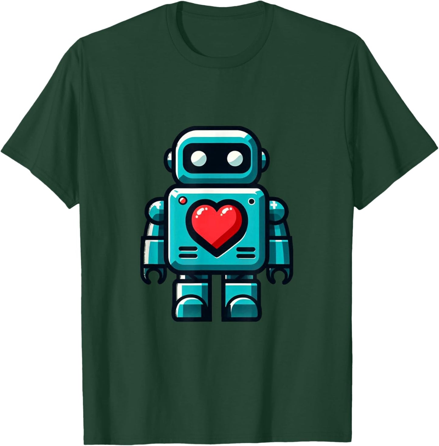 I Love Robots, Robot with Big Heart Valentine Kids Gift T-Shirt - T-Shirt | Forest