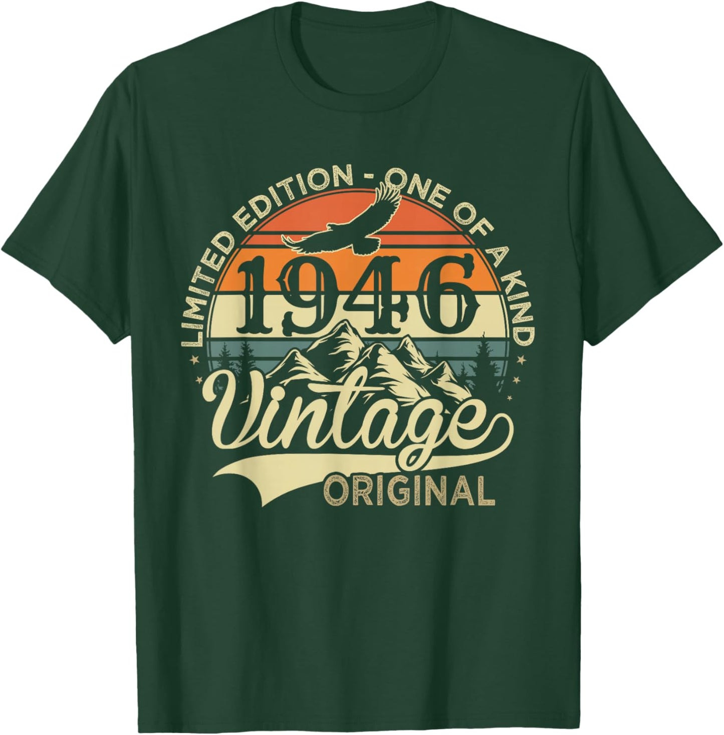 Original 1946 Vintage Cadeau 80 Ans Anniversaire Homme Femme T-Shirt - T-Shirt | Forest