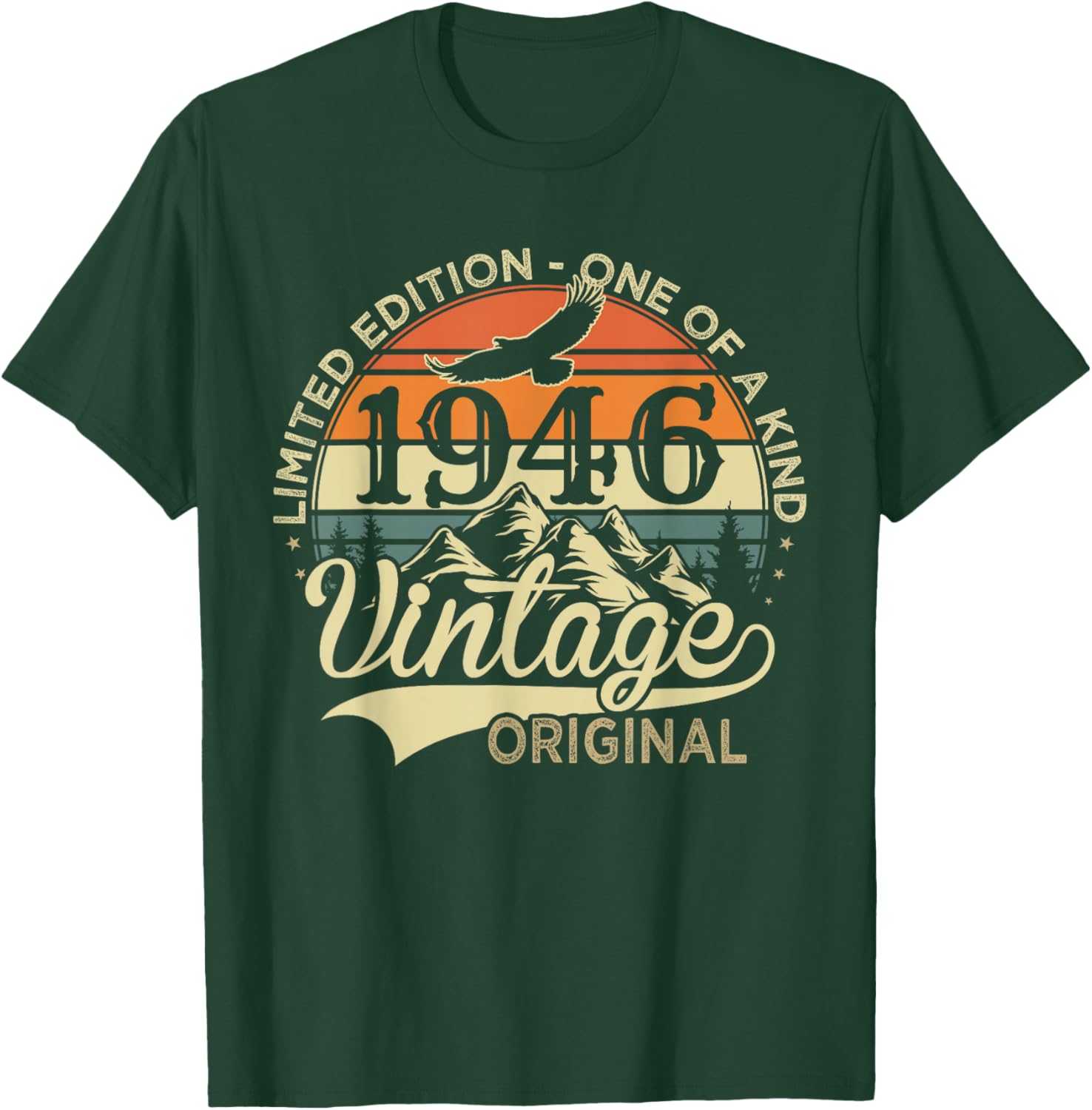 Original 1946 Vintage Cadeau 80 Ans Anniversaire Homme Femme T-Shirt - T-Shirt | Forest