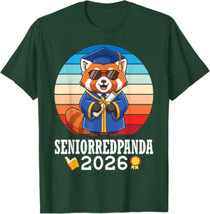 Senior Red Panda 2026 Class of Graduation Day with Diploma T-Shirt - T-Shirt | Forest