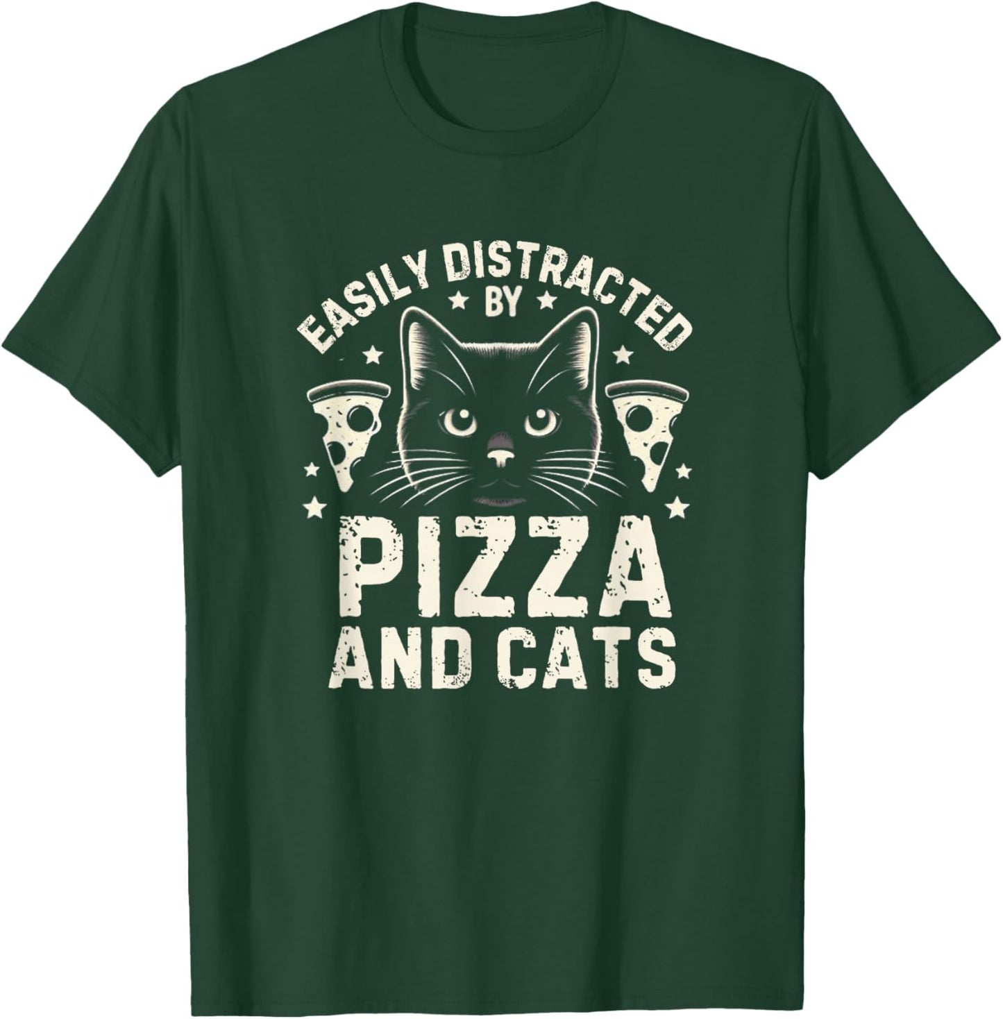 Funny Pizza Lover Foodie Pizza Pun Pizza and Cats T-Shirt - T-Shirt | Forest
