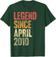 16 Year Old Legend Since April 2010 Retro 16th Birthday T-Shirt - T-Shirt | Forest