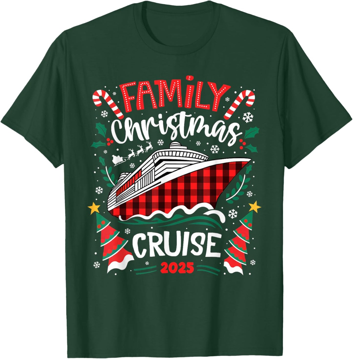 Family Christmas Cruise 2025 Family Matching Merry Christmas T-Shirt - T-Shirt | Forest
