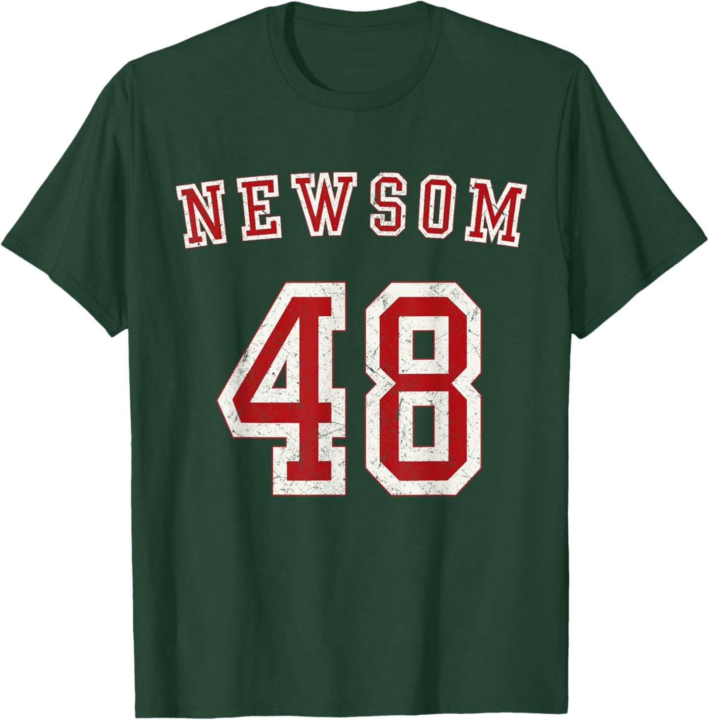 Gavin Newsom 2028 President 48 US Flag We The People Retro T-Shirt - T-Shirt | Forest