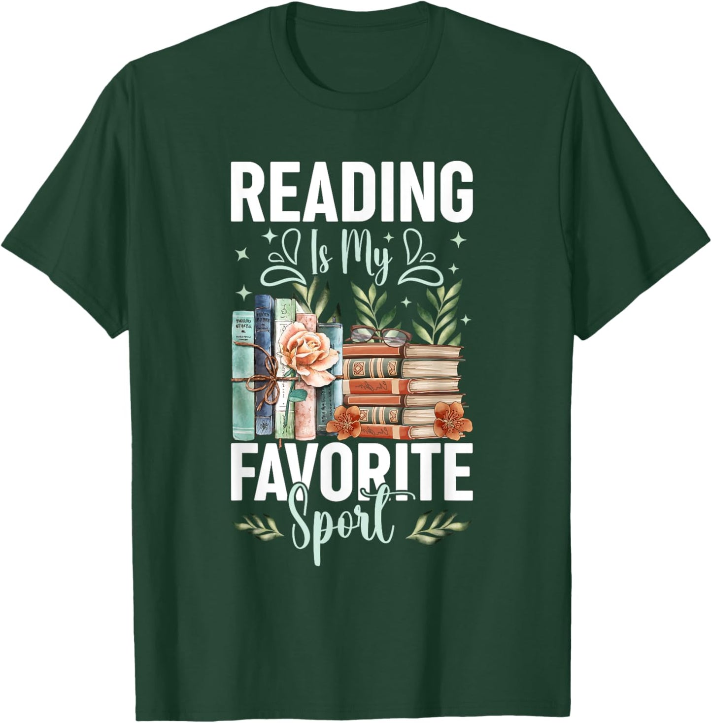 Reading Is My Favorite Sport Bookworm T-Shirt - T-Shirt | Forest