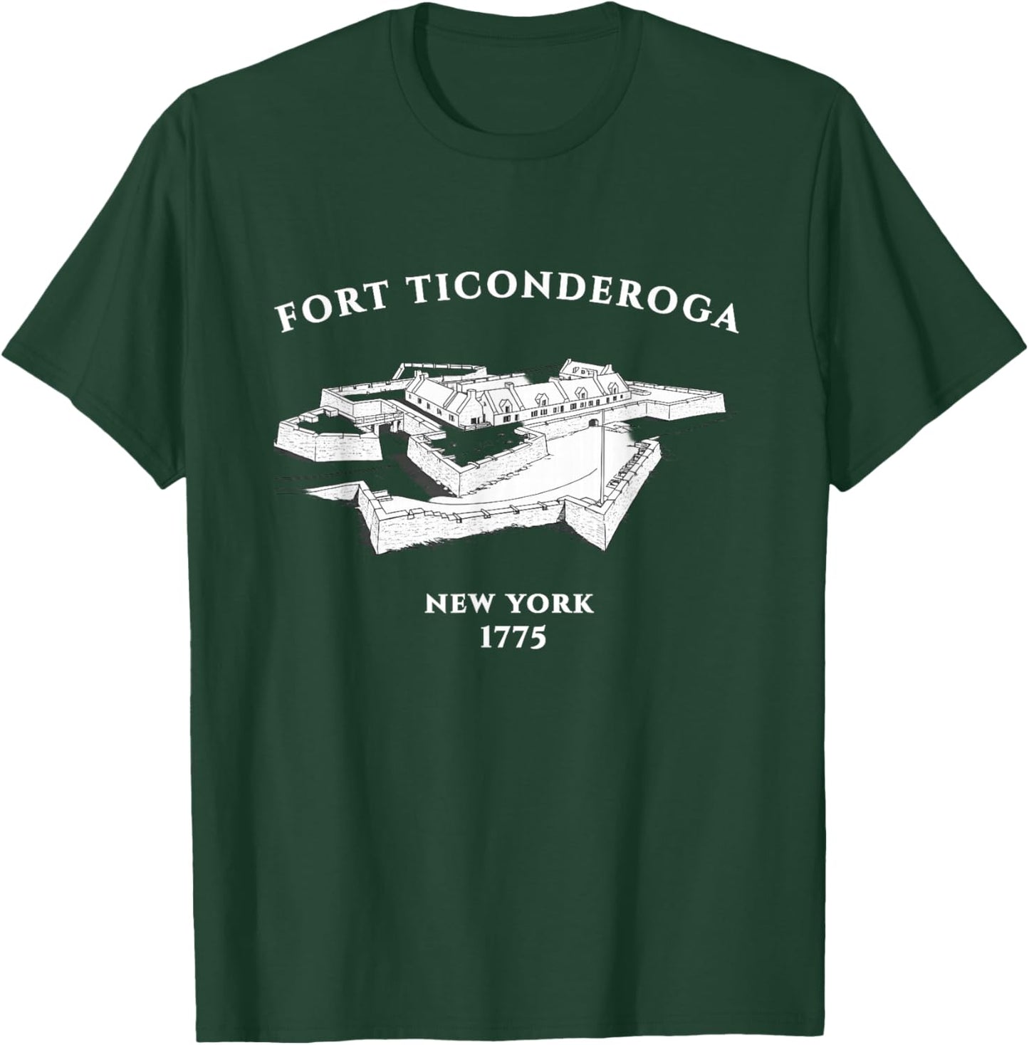 Fort Ticonderoga New York 1775 Revolutionary War T-Shirt - T-Shirt | Forest