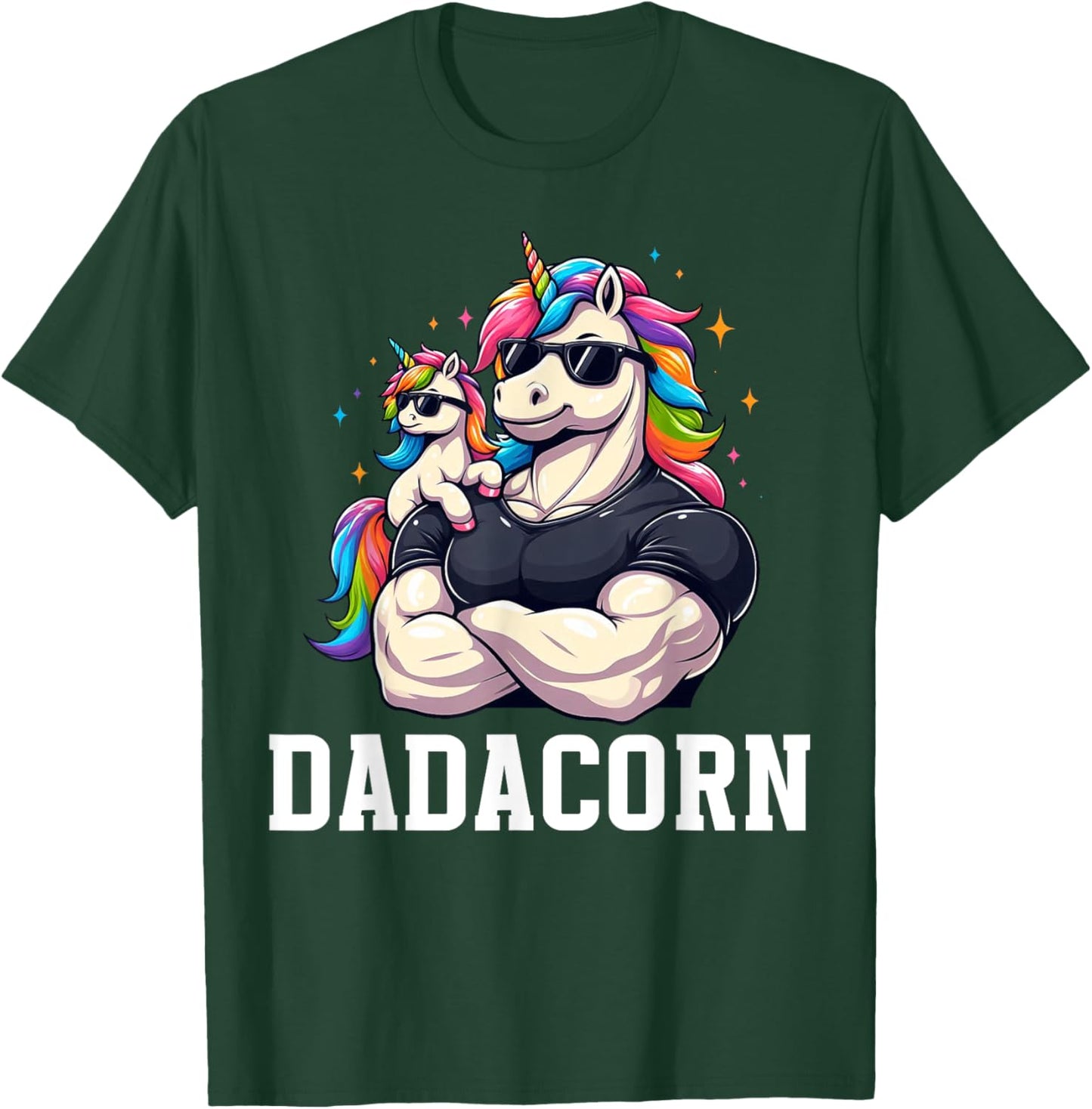 Dadacorn Unicorn Dad Papa Father's Day Daughter T-Shirt - T-Shirt | Forest