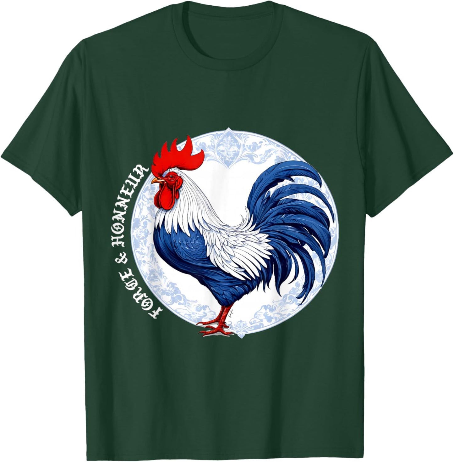 Force & Honneur France Coq Cadeau T-Shirt - T-Shirt | Forest