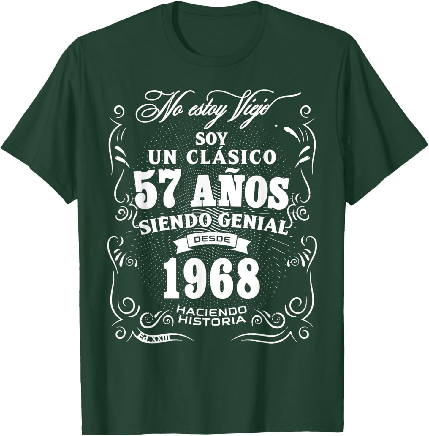 Vintage 57th Birthday Men Funny 1968 57 Birthday Spanish T-Shirt - T-Shirt | Forest