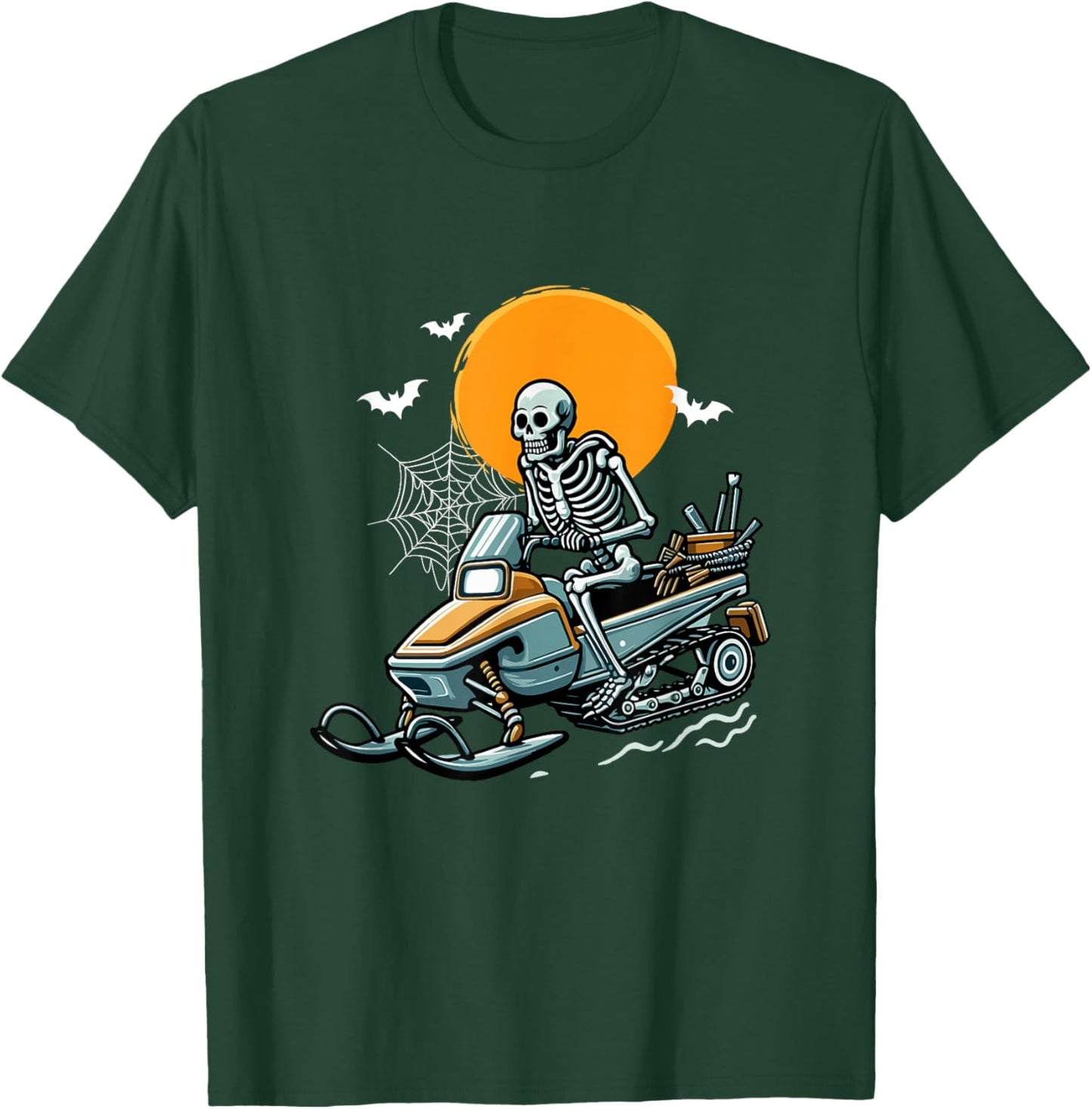 Skeleton Snowmobile Halloween Costume Sports Lover Family T-Shirt - T-Shirt | Forest