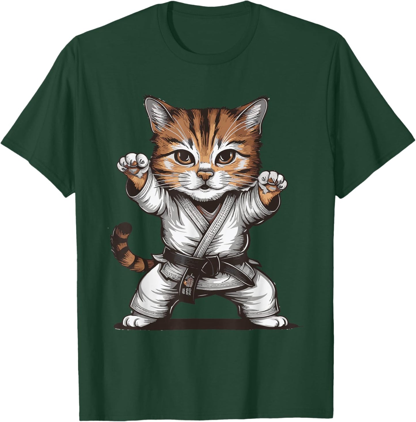 Jiu Jitsu Cat Women Girls Kids T-Shirt - T-Shirt | Forest