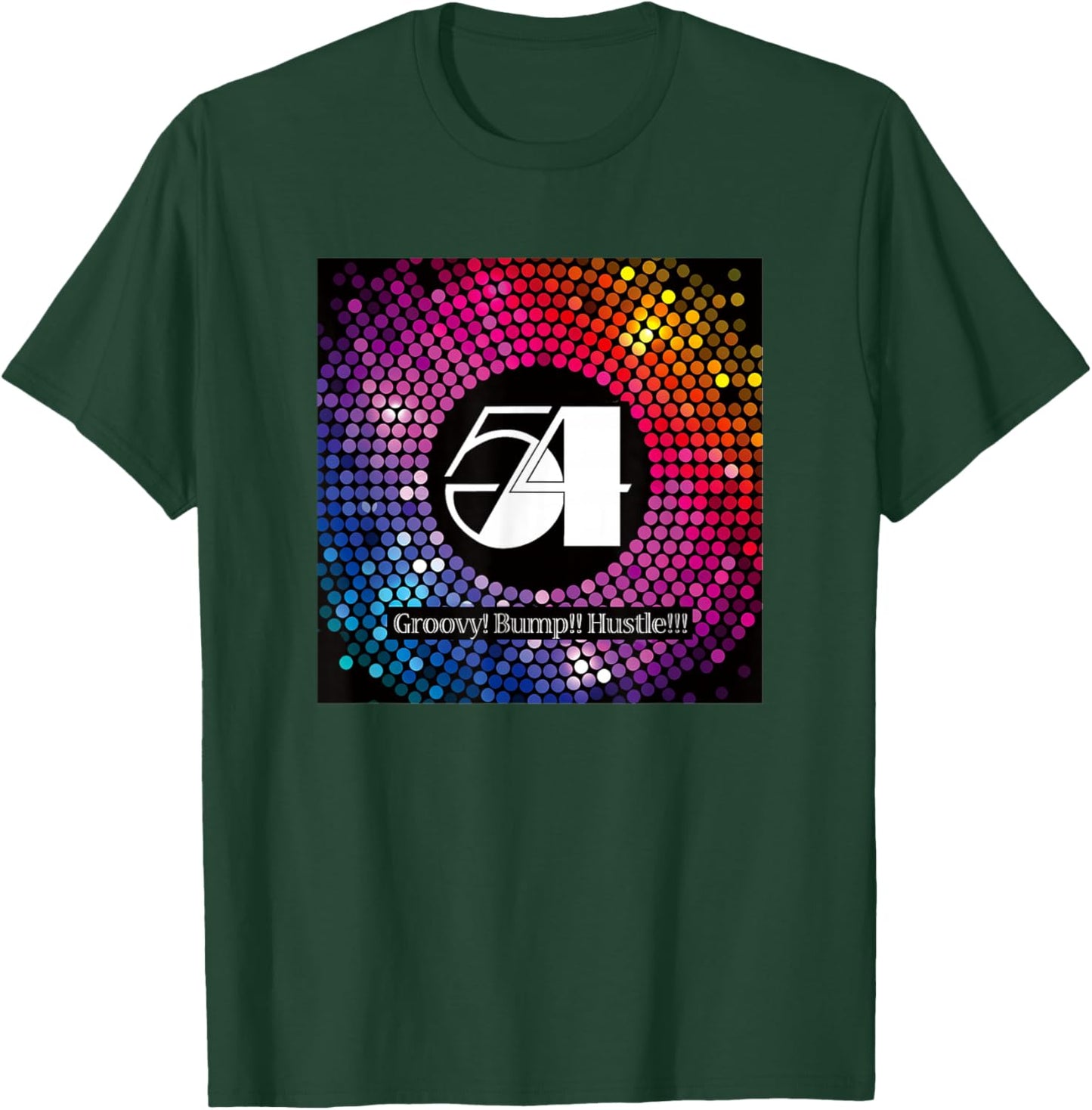Disco Freaks Store Men's Studio 54 Retro Disco Black Graphic , Small, Short Sleeve, , Classic Fit, Lightweight T-Shirt - T-Shirt | Forest