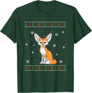 Fennec Fox Christmas Sweater Men Women Kids Xmas Funny T-Shirt - T-Shirt | Forest