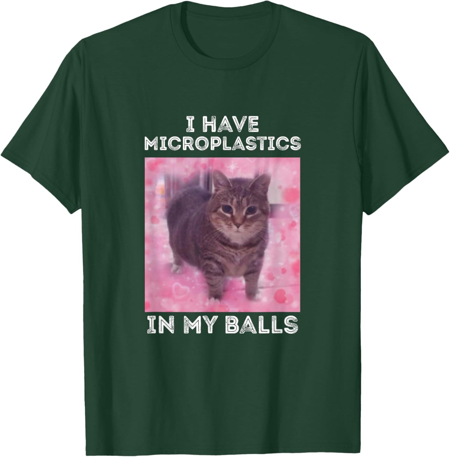 I Have Microplastics in my Balls Funny Cat Meme T-Shirt - T-Shirt | Forest