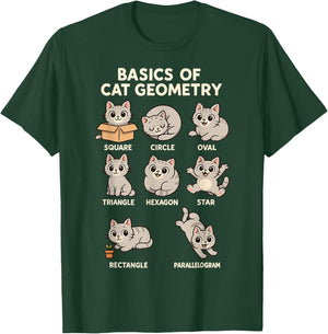 Basics of Cat Geometry Funny Cat Math Physics Science Humor T-Shirt - T-Shirt | Forest