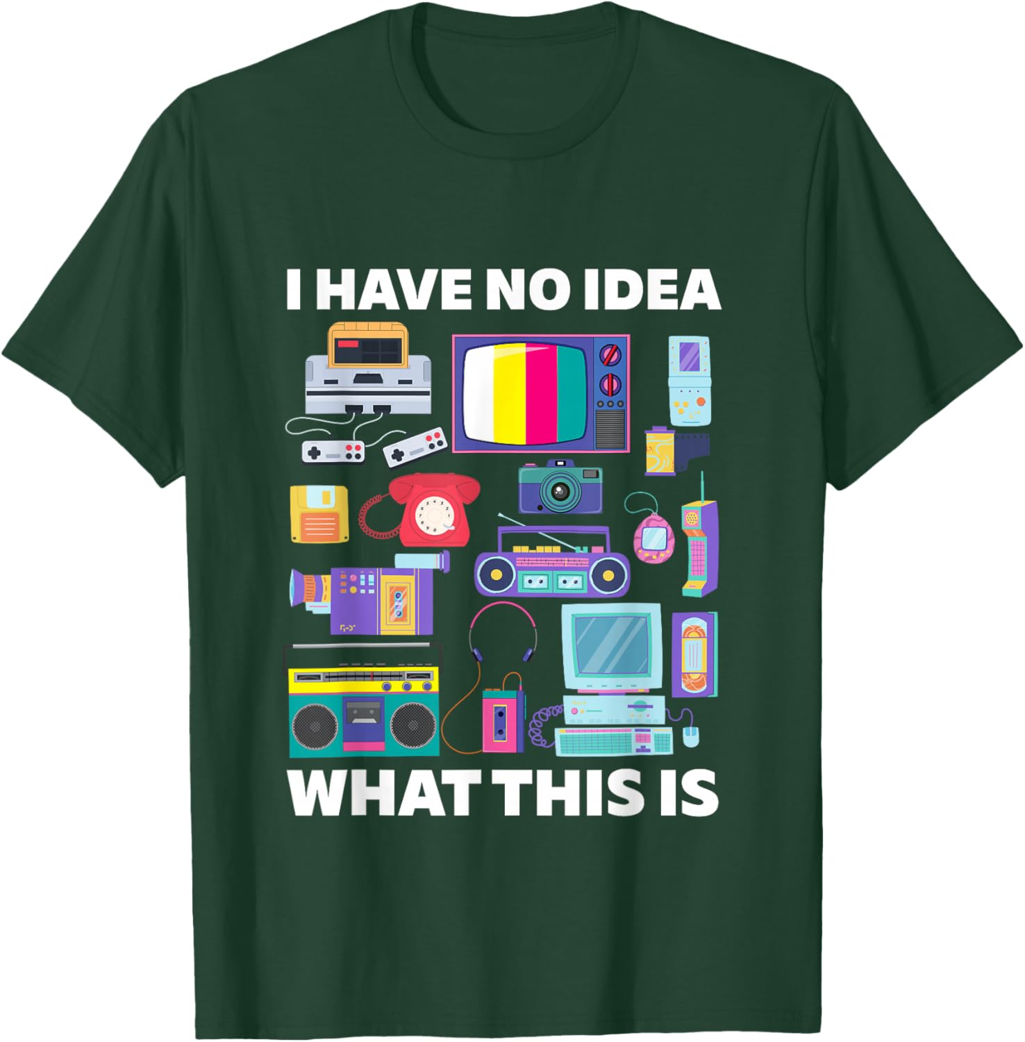 I Have No Idea What This is 90s Outfit Idea Kids Funny Retro T-Shirt - T-Shirt | Forest