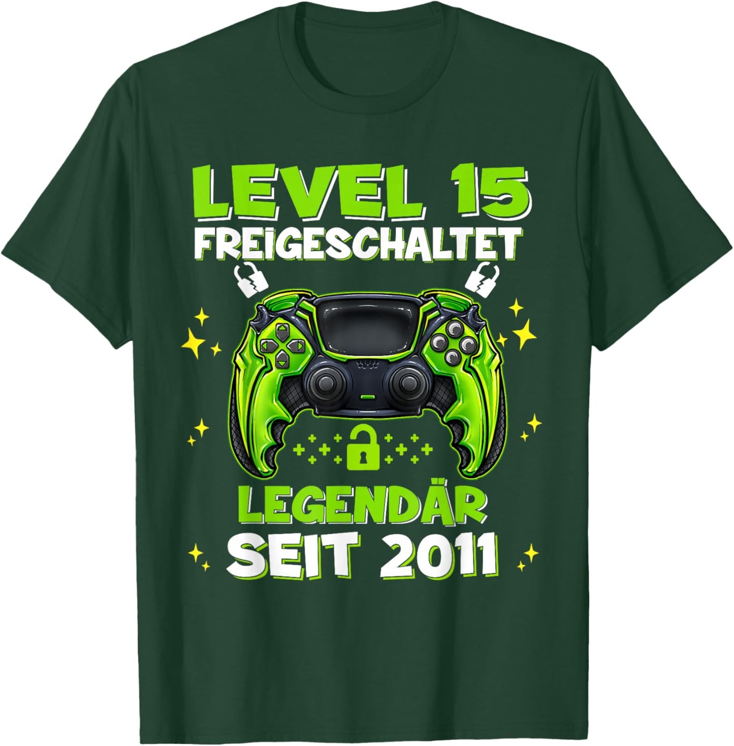 Level 15 Years Birthday Shirt Boy Gamer 2011 Birthday T-Shirt - T-Shirt | Forest