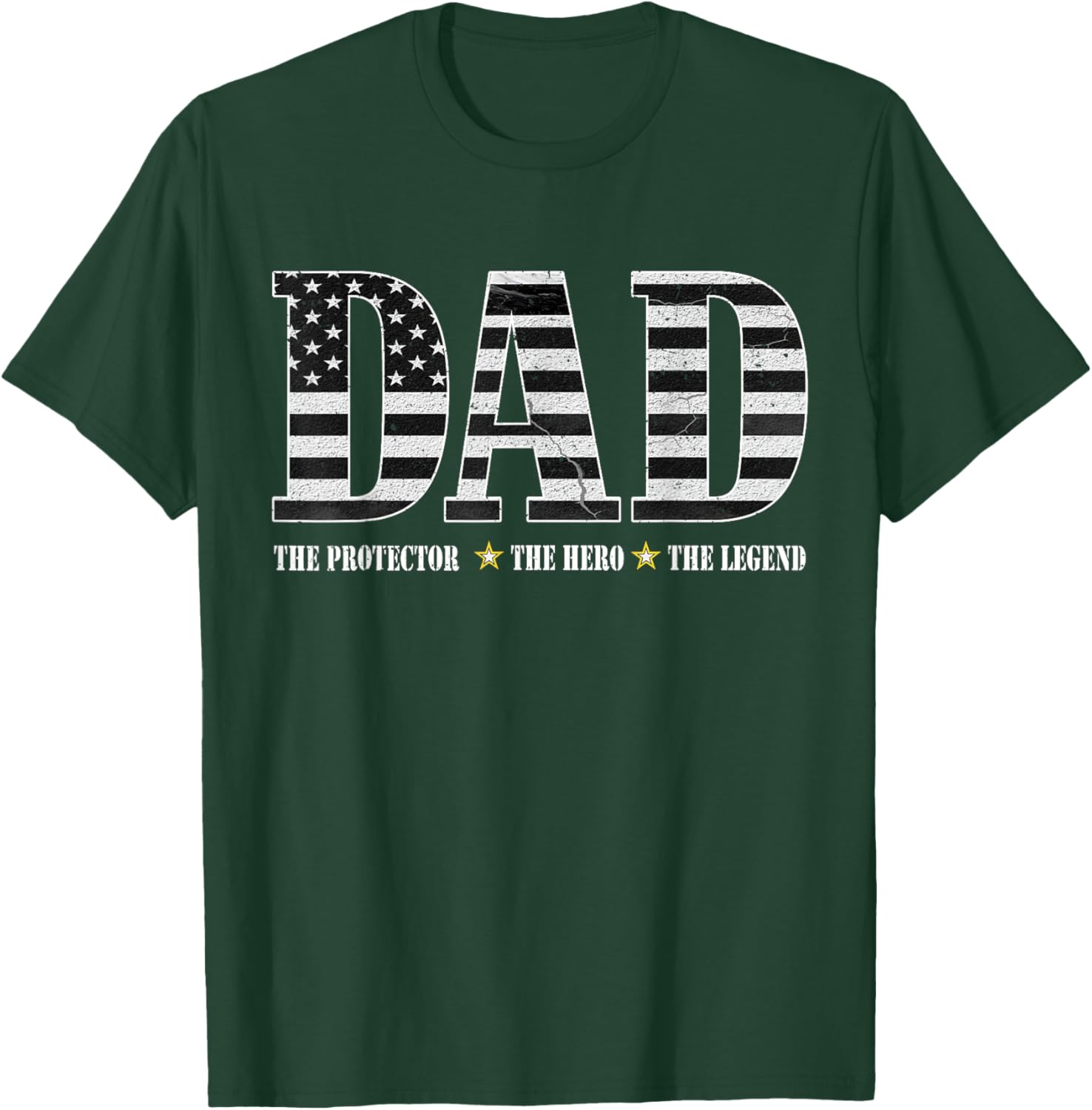 Dad The Protector Hero Legend American Flag Dad Father's Day T-Shirt - T-Shirt | Forest