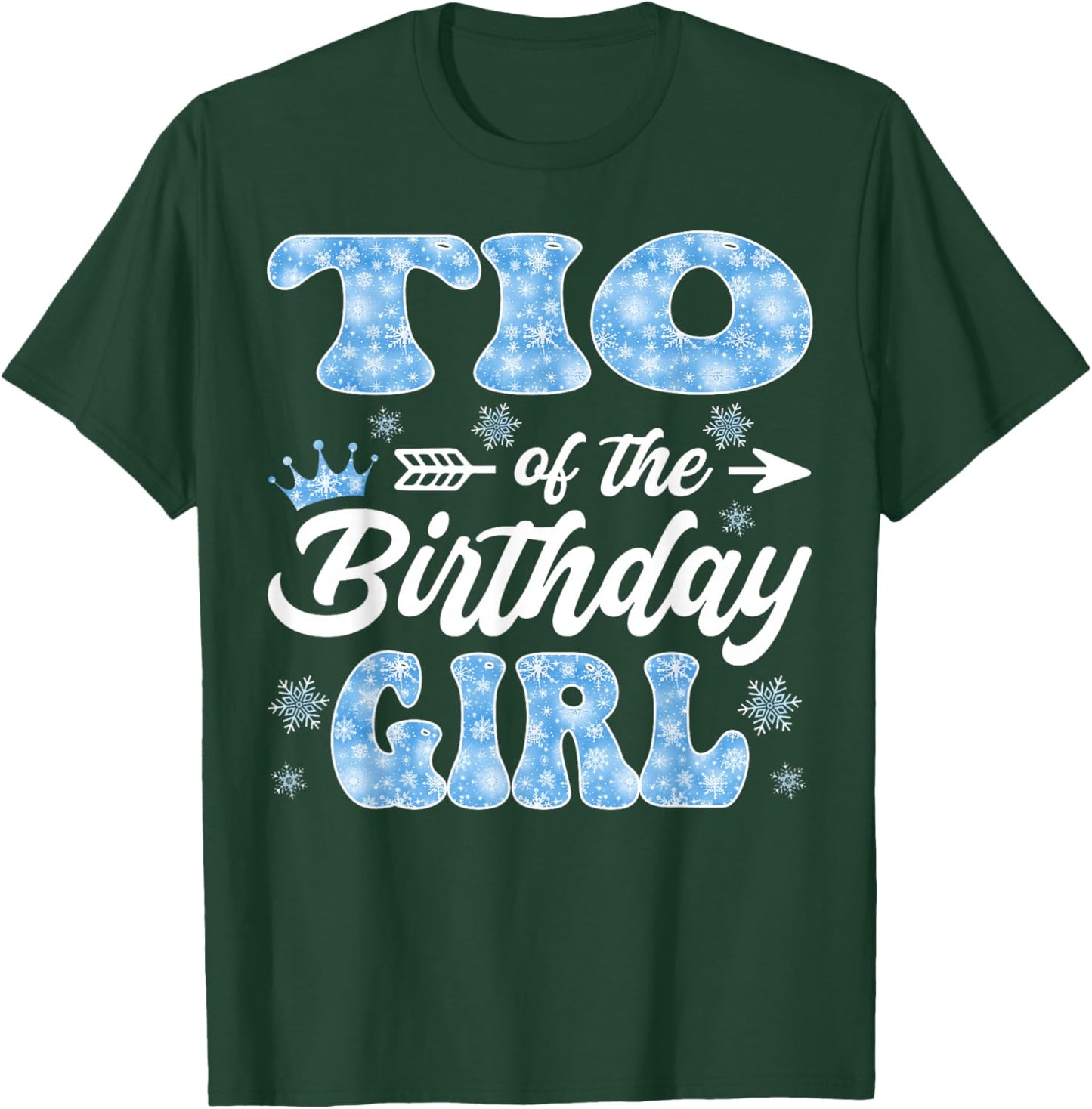 TIO of The Birthday Girl Snowflakes Winter Christmas T-Shirt - T-Shirt | Forest