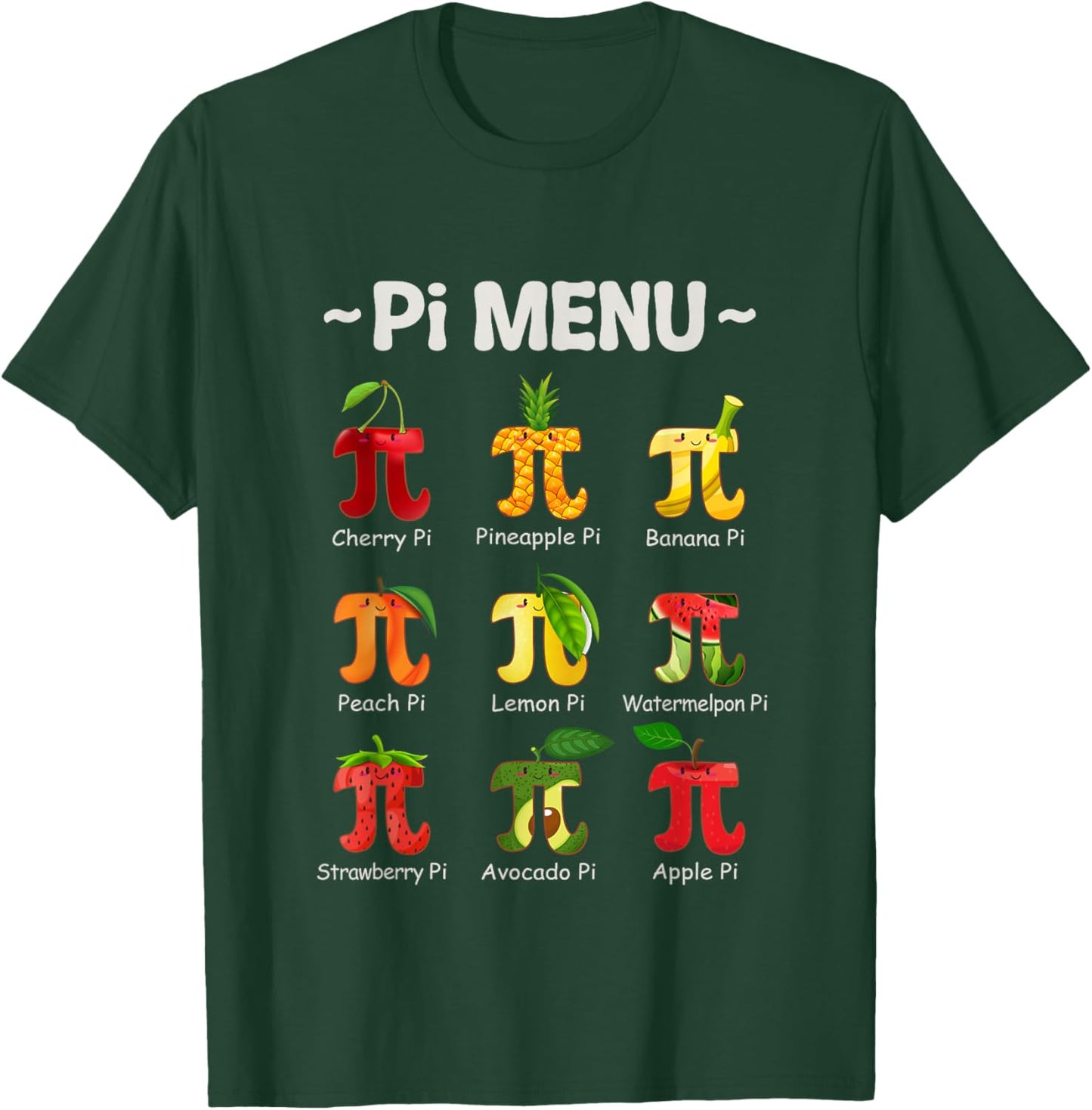 Pie Menu Math Teacher PI Symbol Funny Pi Day Pi 3.14 Pie Pun T-Shirt - T-Shirt | Forest