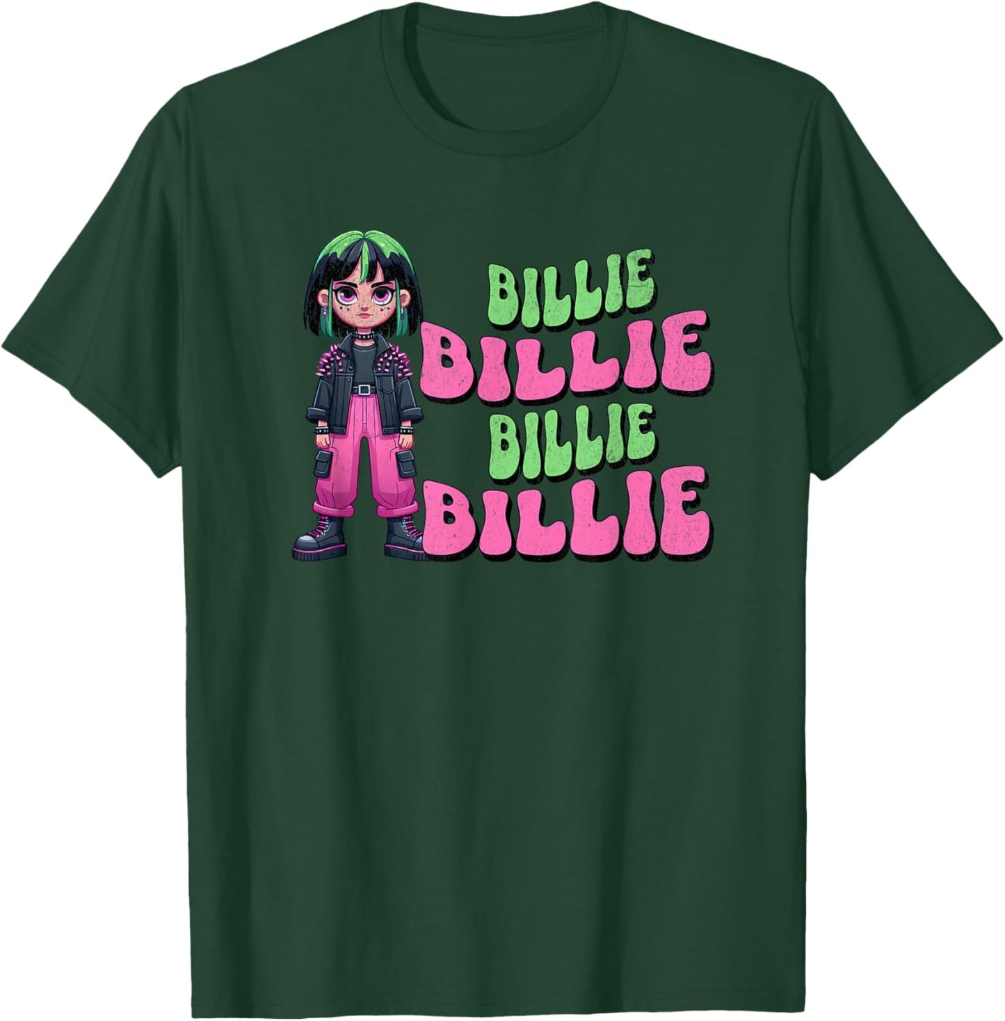 Retro Billie First Name Proud Personalized Vintage Punk T T-Shirt - T-Shirt | Forest