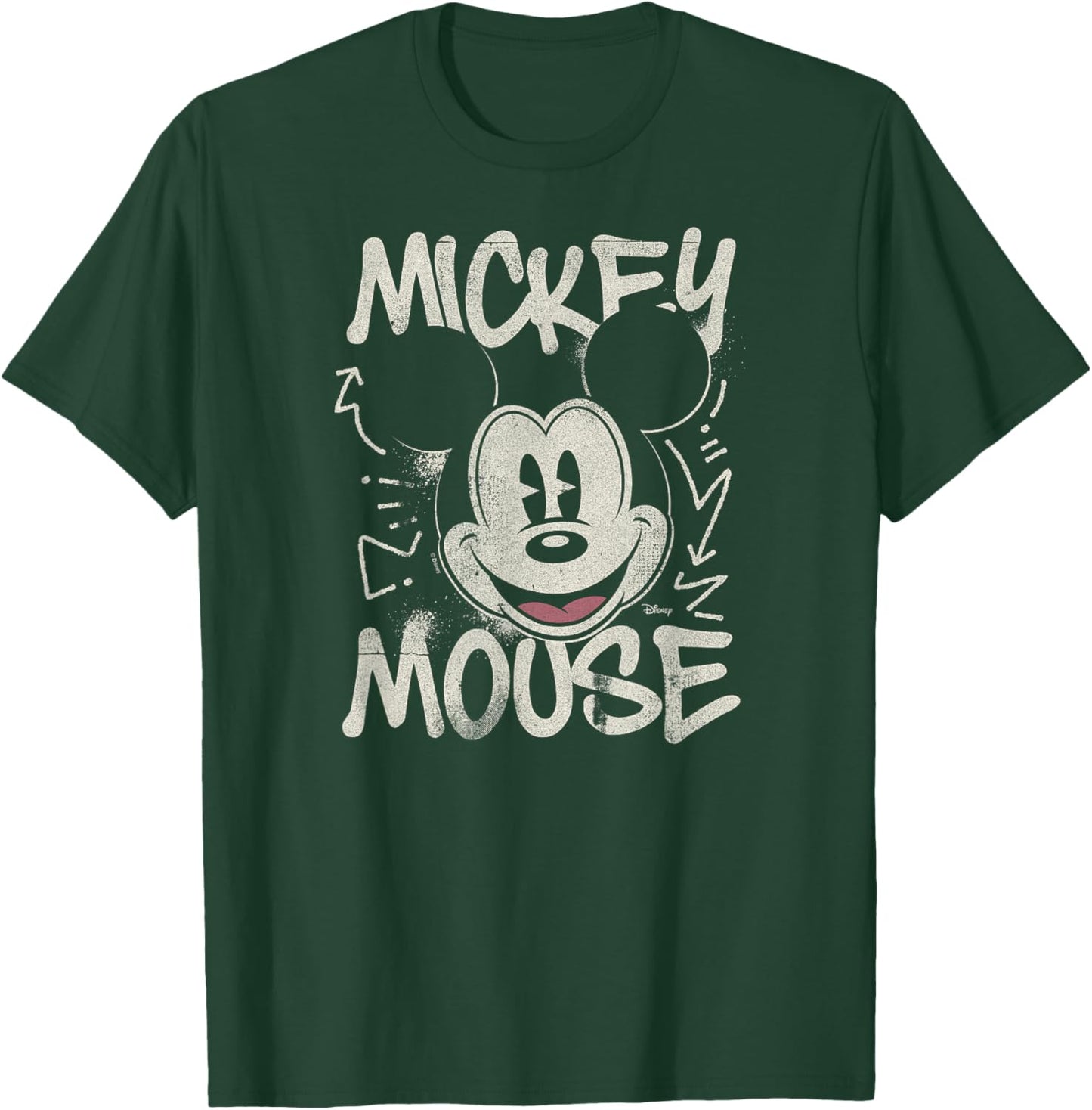 Mickey Mouse - Tonal Washed Graffiti T-Shirt - T-Shirt | Forest
