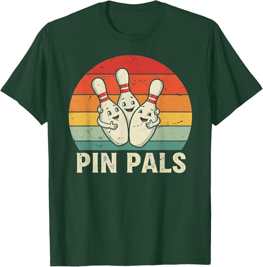Pin Pals Funny Bowling T-Shirt - T-Shirt | Forest