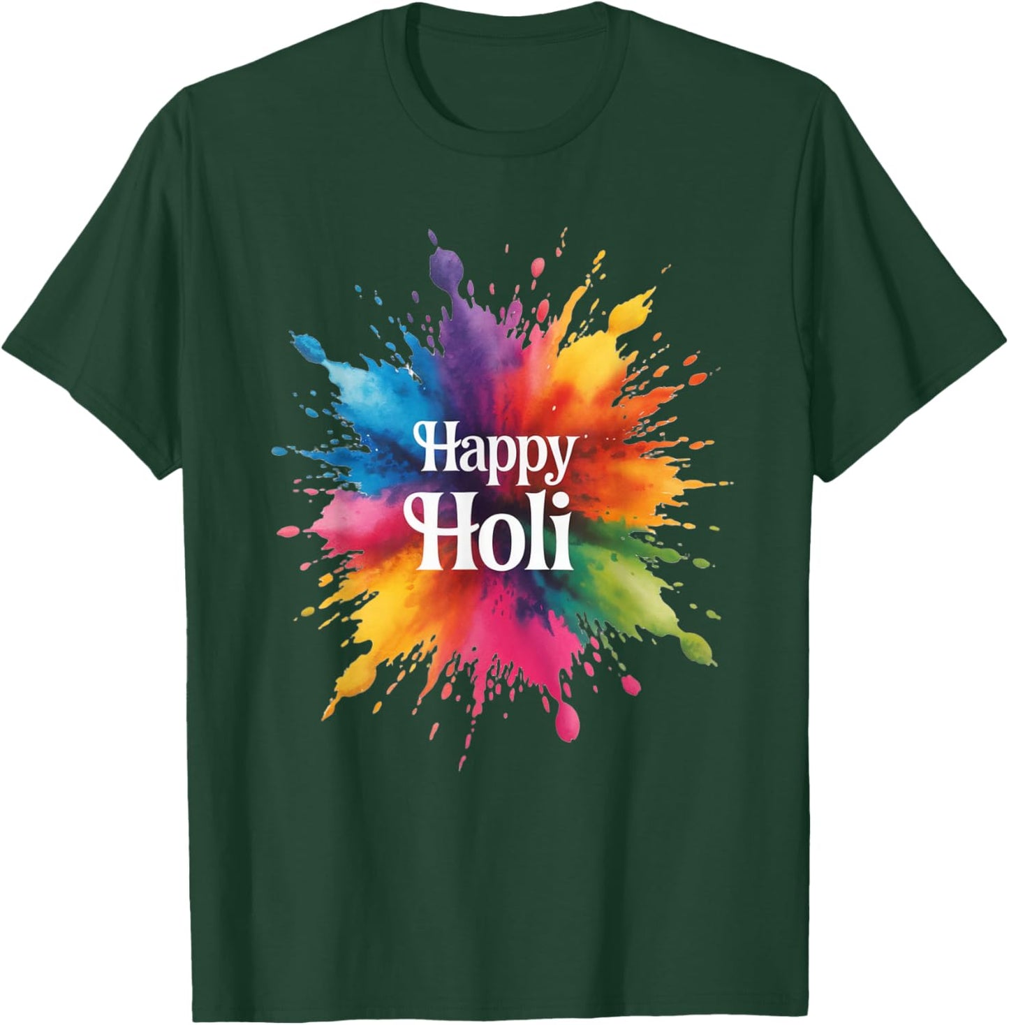 Happy Holi 2026 India Hindu Festival Colors Men Women Kids T-Shirt - T-Shirt | Forest