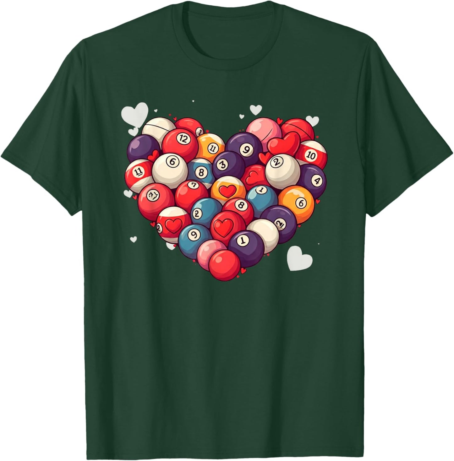 Funny Billiards Heart Valentine Billiard Kids T-Shirt - T-Shirt | Forest
