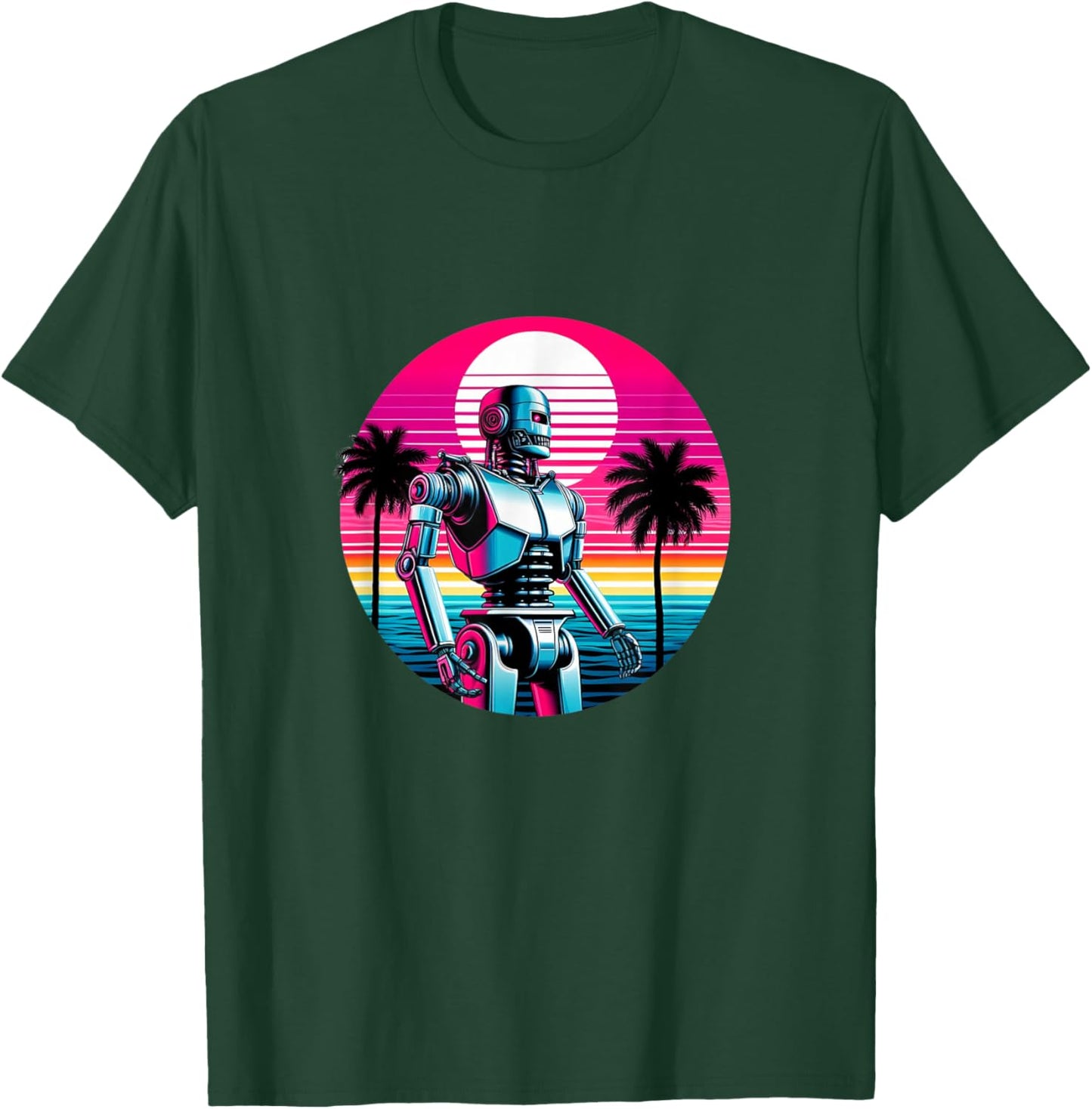 Robotics Retro Robot Machine Engineer Robots Mom Dad Kids T-Shirt - T-Shirt | Forest