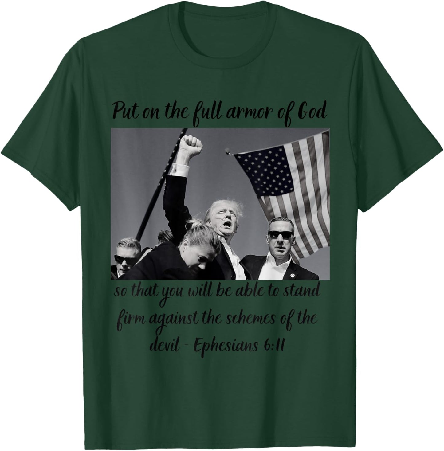 Donald Trump Fist Pump Flag 7 13 T-Shirt - T-Shirt | Forest