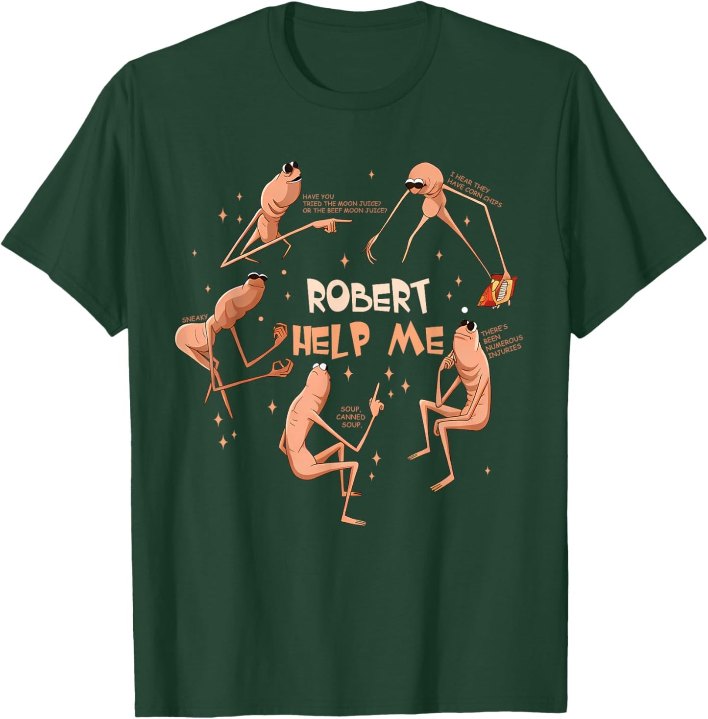 Marcus The Worm Robert Help Me Funny Meme T-Shirt - T-Shirt | Forest