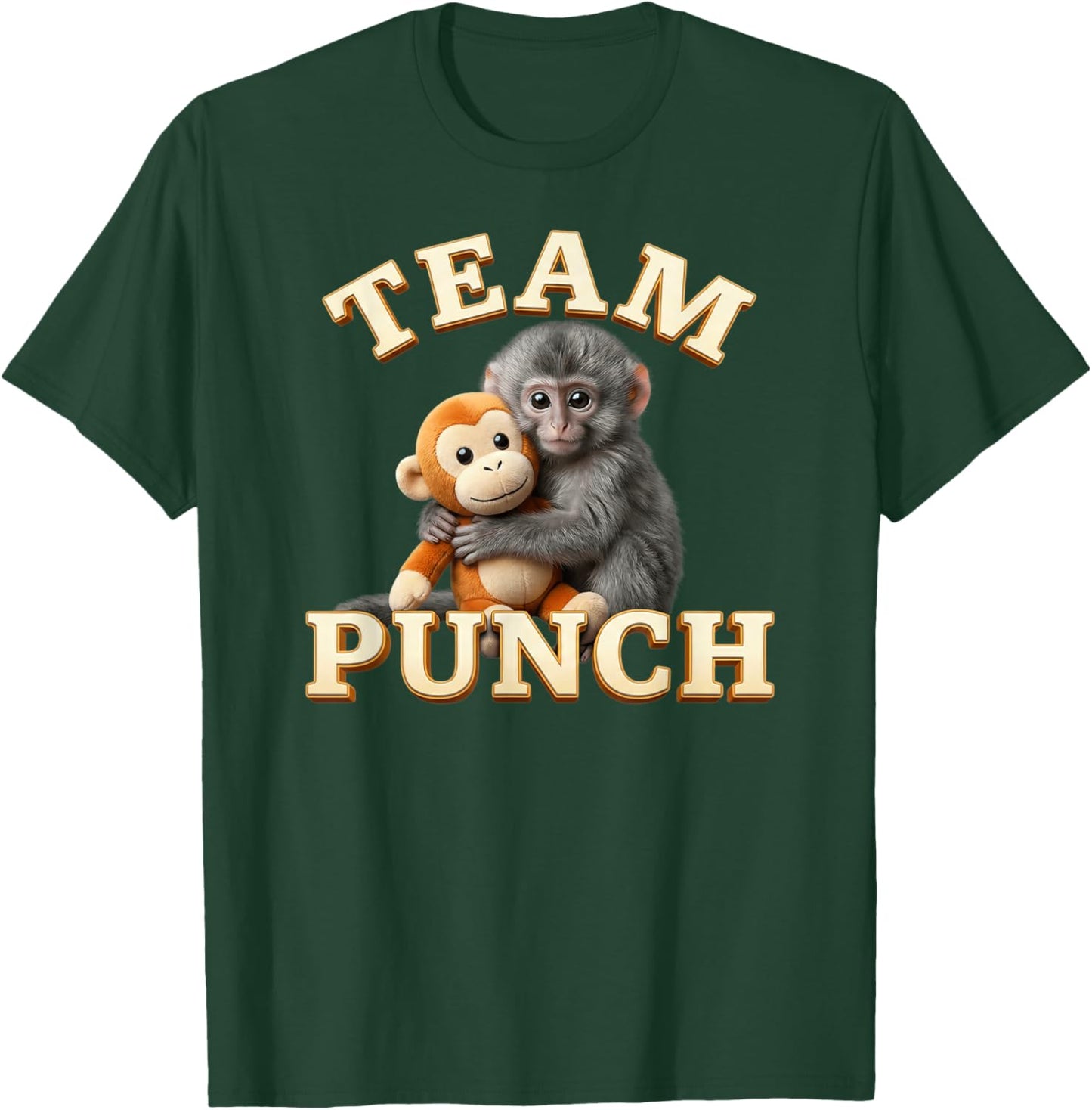 Team Punch Adorable Monkey Hugging Toy T-Shirt - T-Shirt | Forest