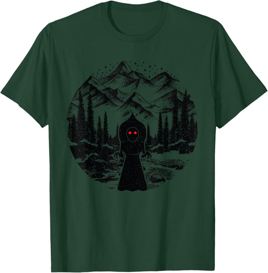 Flatwoods Monster Art Mountains Stars Cryptozoology Cryptid T-Shirt - T-Shirt | Forest