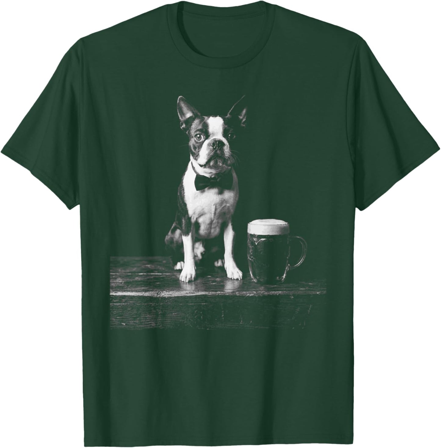 Boston Terrier Drinking Beer Funny Dog Meme T-Shirt - T-Shirt | Forest
