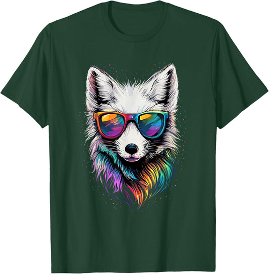 Fox Fleece White Fox Snow Fox Fleece T-Shirt - T-Shirt | Forest