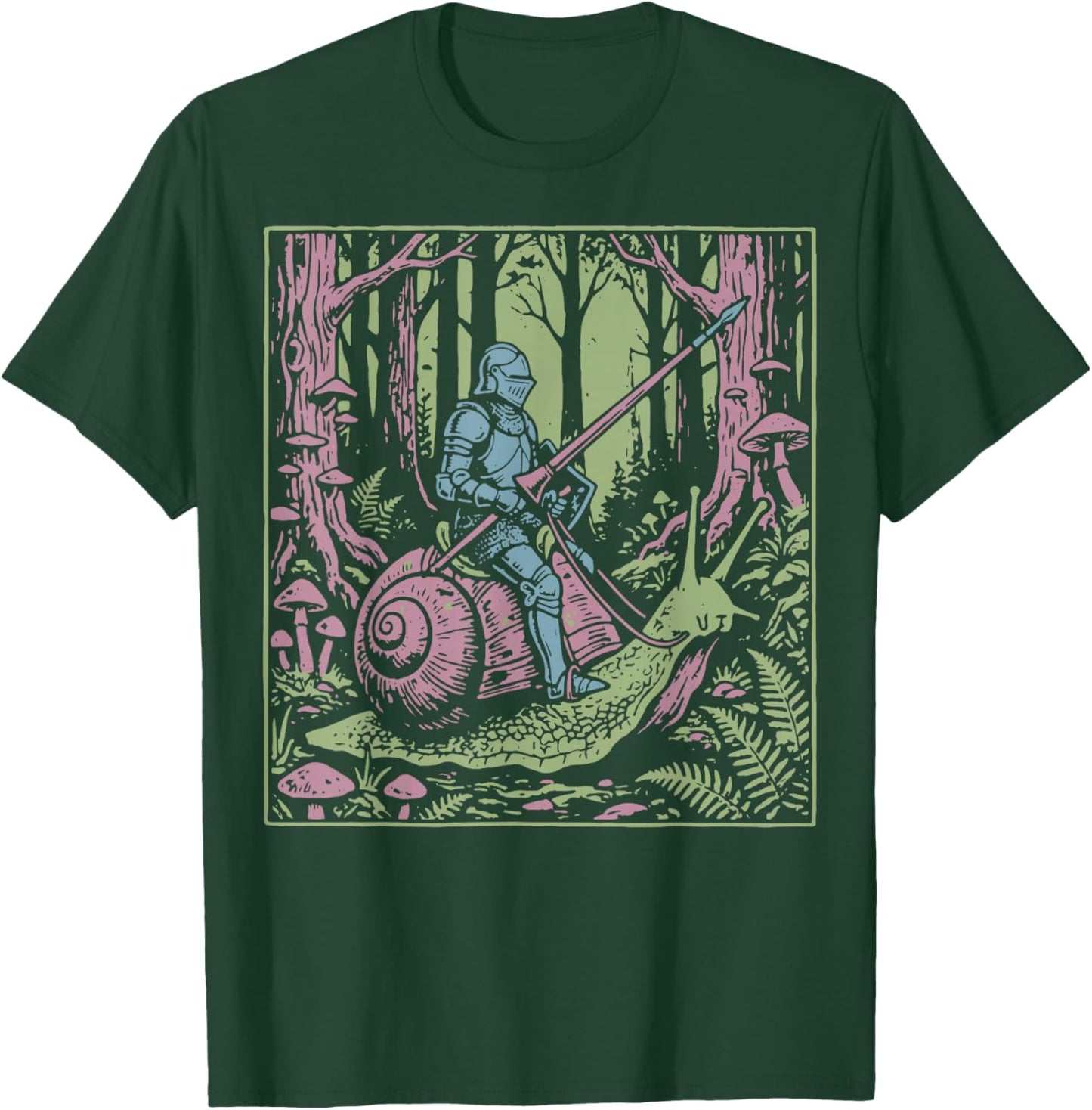 Ritter Reitende Schnecke Schnecke T-Shirt - T-Shirt | Forest