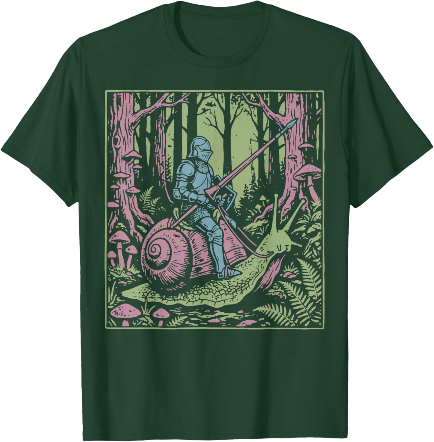 Ritter Reitende Schnecke Schnecke T-Shirt - T-Shirt | Forest