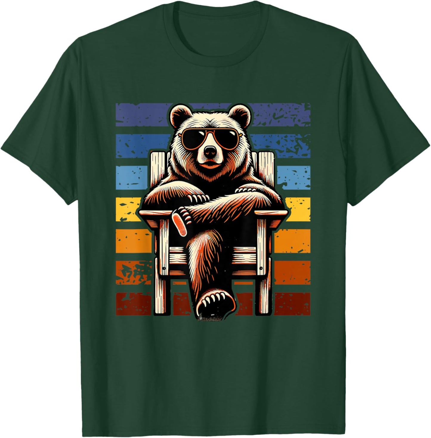 Cool Retro Bear in Sunglasses 70s 80s 90s Novelty Funny Bear T-Shirt - T-Shirt | Forest
