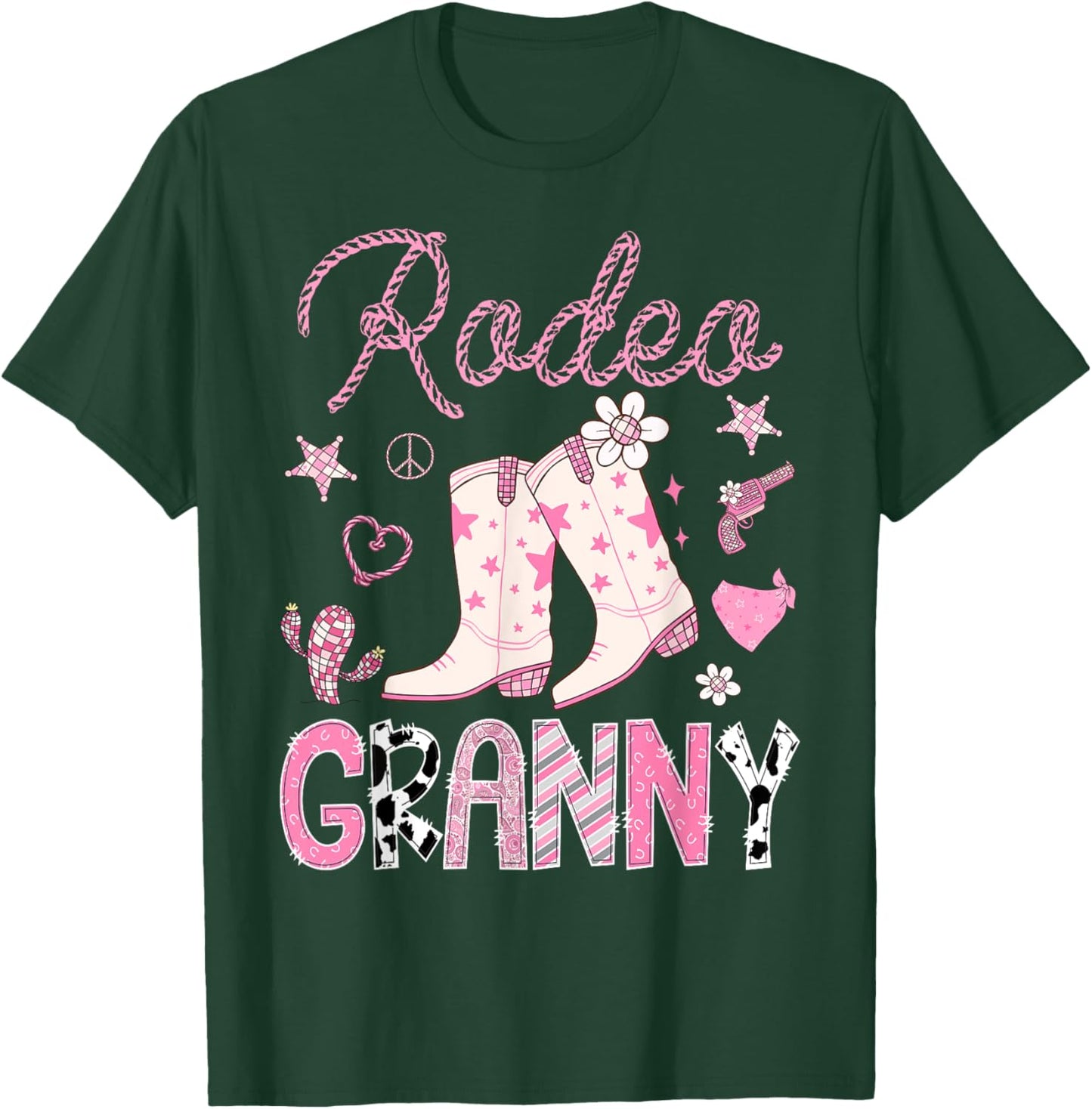 Rodeo Granny Pink Boots Disco CowGirl Birthday Party T-Shirt - T-Shirt | Forest