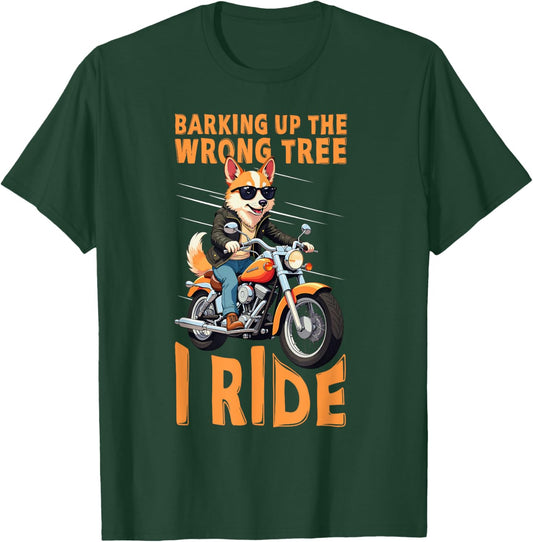 Corgi Dog Biker Vintage Motorcycle Rider T-Shirt - T-Shirt | Forest