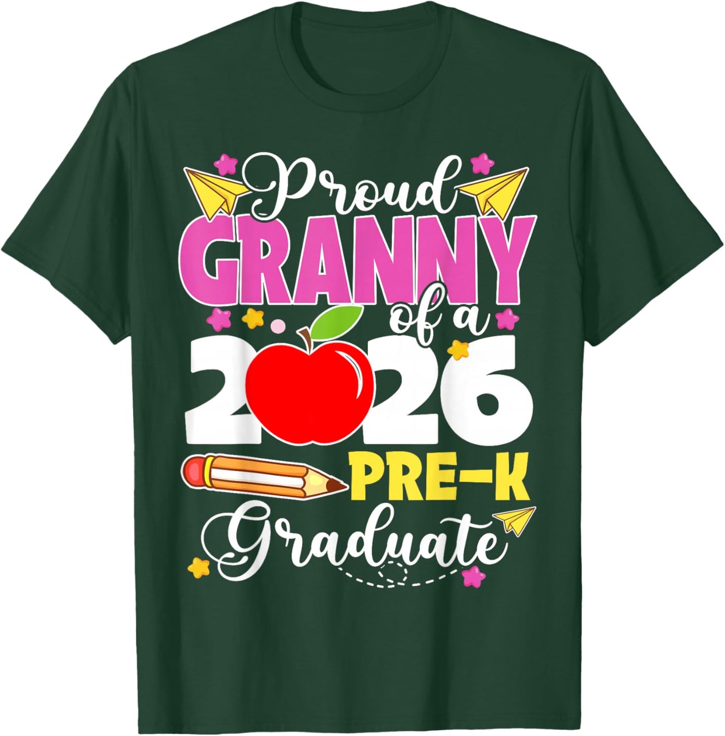 Proud Granny of 2026 Pre-K Graduate Mothers Day Graduation T-Shirt - T-Shirt | Forest