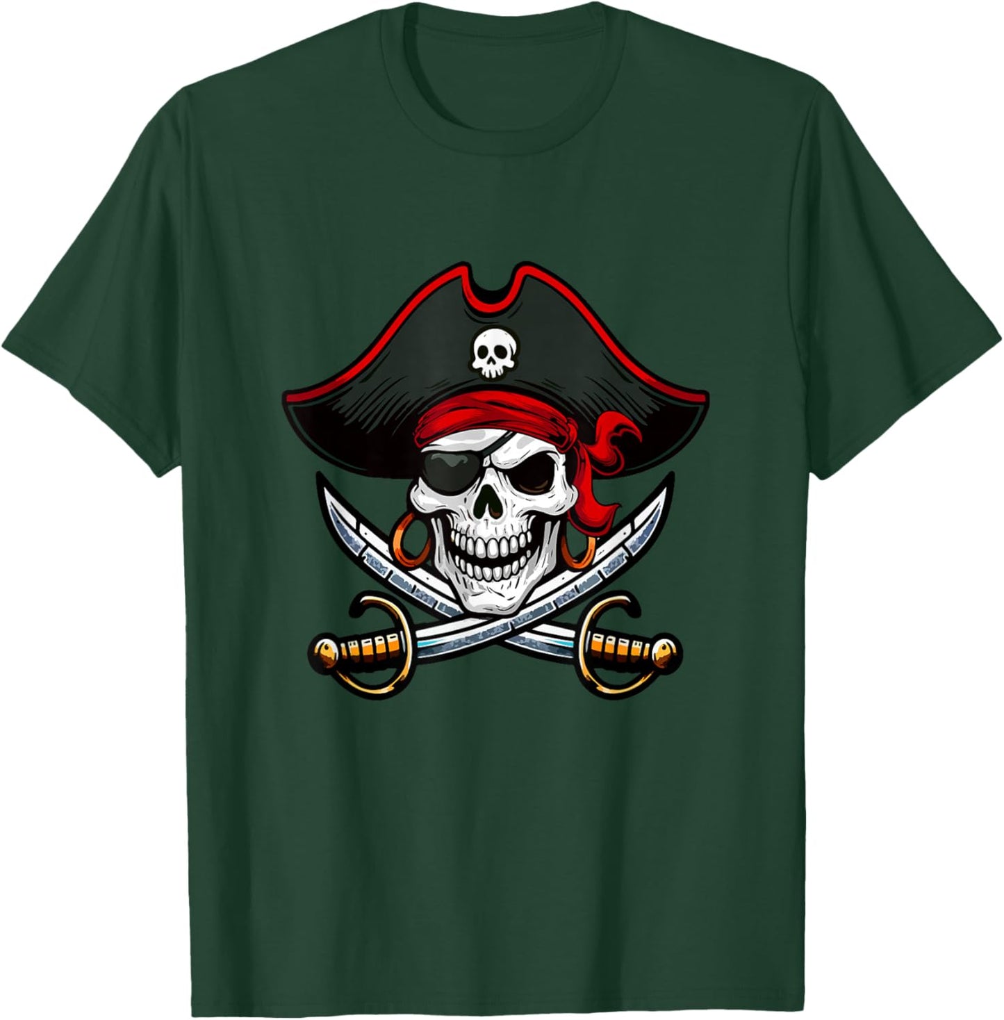 Horro Skull Pirate Matching Funny Parties Costume Family T-Shirt - T-Shirt | Forest
