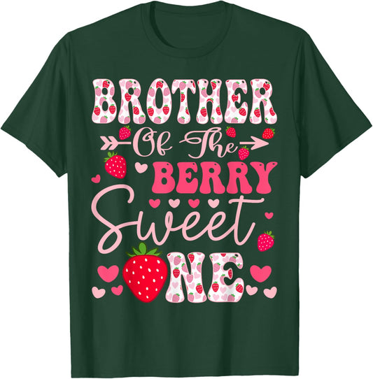 Brother Of The Berry Sweet One Strawberry 1St Birthday T-Shirt - T-Shirt | Forest