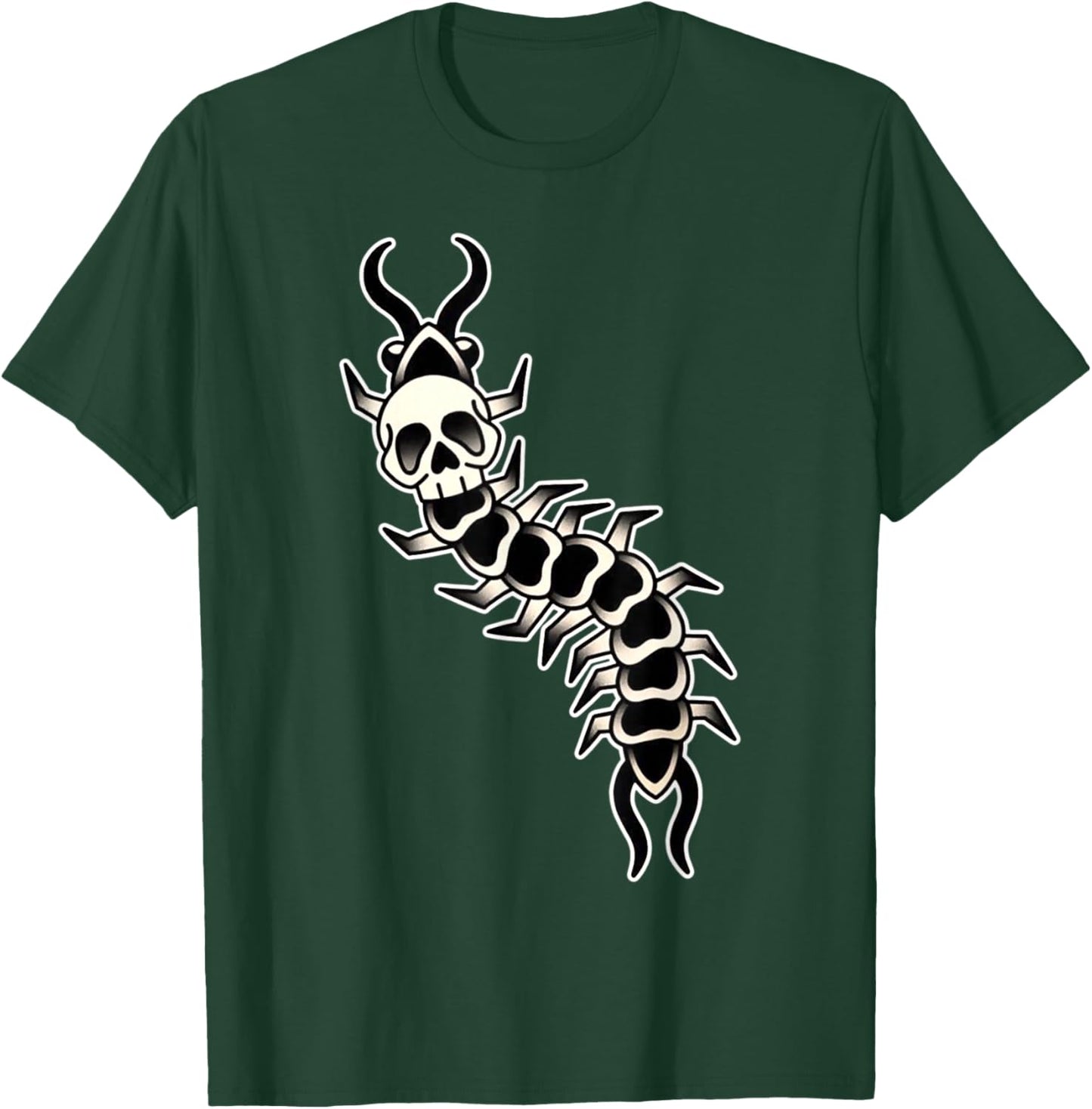 Centipede Skull Tattoo Flash T-Shirt - T-Shirt | Forest